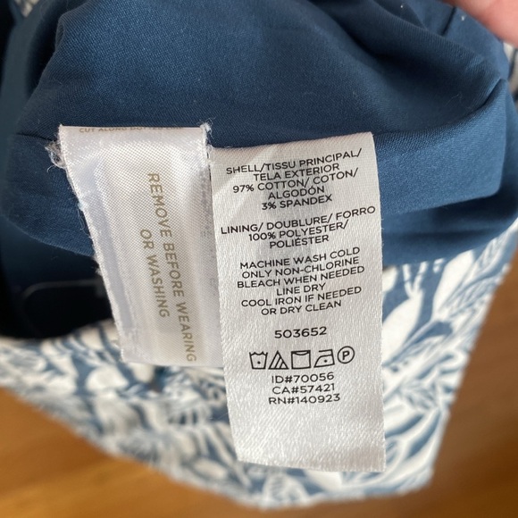 LOFT Blue and White A-line Mini Skirt Resort Wear - Picture 3 of 3